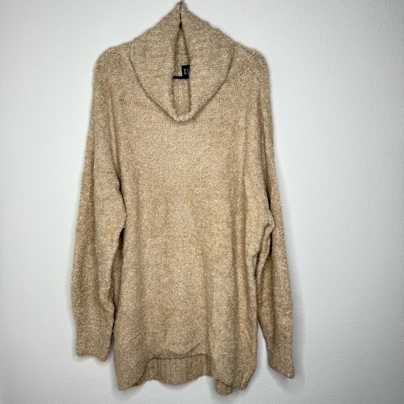 GAP Long Sleeve Cowl Neck Tan Women's Sweater Wool Blend Size Large Tall - Picture 1 of 13